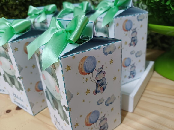 Hipopotamo Cha de Bebê Caixa Milk Personalizada Pronta Entrg