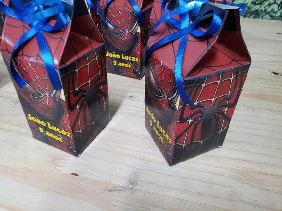 Homem Aranha Caixa Milk Personalizada Pronta Entrega