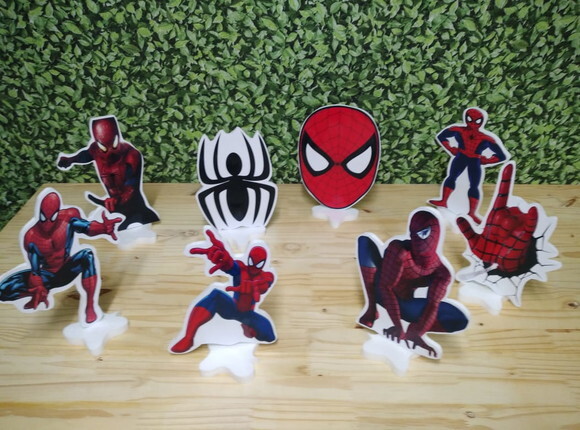 Homem Aranha Kit de Mesa Displays 8 Peças Pronta Entrega