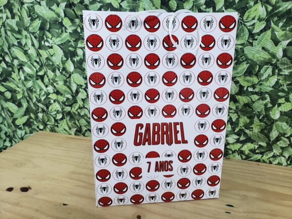 Homem Aranha Sacola Presonalizada Grande Tam 29x20x8 cm