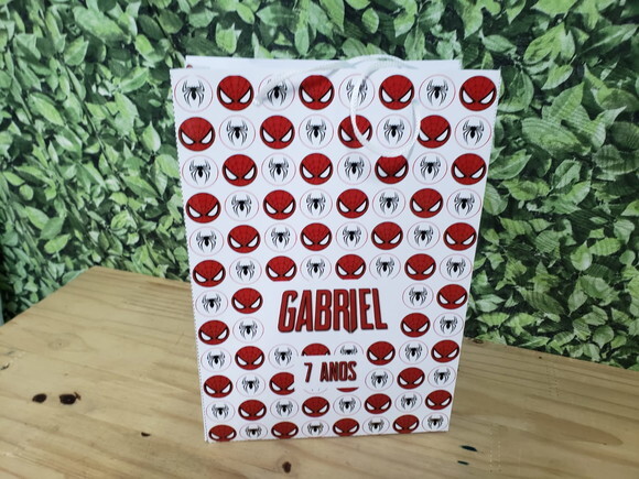 Homem Aranha Sacola Presonalizada Grande Tam 29x20x8 cm