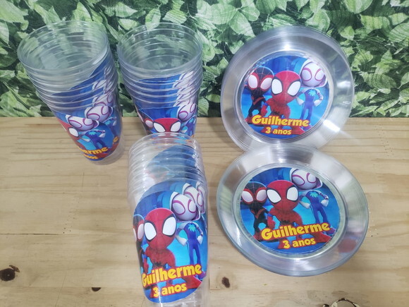 Homem Aranha Spyder Descartáveis Personalizados