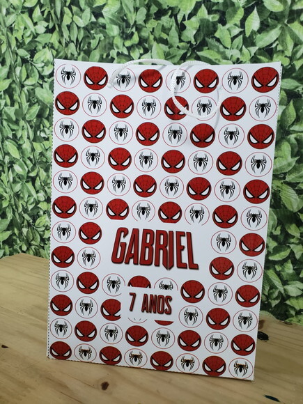 Homem Aranha Sacola Presonalizada Grande Tam 29x20x8 cm