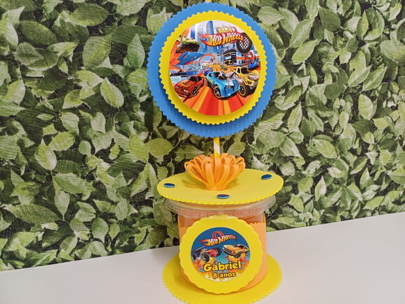 Hot Wheels Centro de Mesa Personalizado Lembrancinha