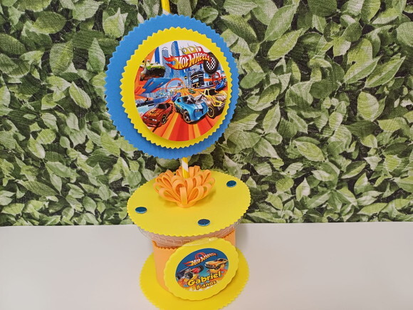 Hot Wheels Centro de Mesa Personalizado Lembrancinha