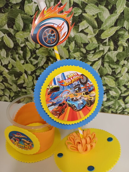 Hot Wheels Centro de Mesa Personalizado Lembrancinha