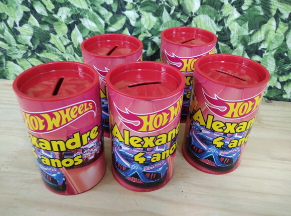 Hot Wheels Cofrinho Personalizado Pronta Entrega