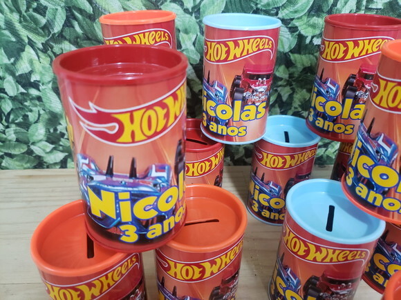 Hot Wheels Cofrinhos Personalizados Pronta Entrega