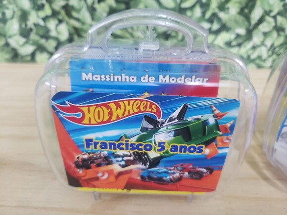 Hot Wheels Lembrancinha Maletinha com Massinha Personalizada