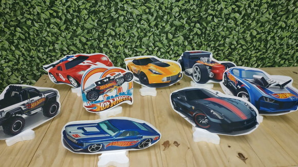 Hot Wheels Kit de Mesa Displays 8 Peças Pronta Entrega