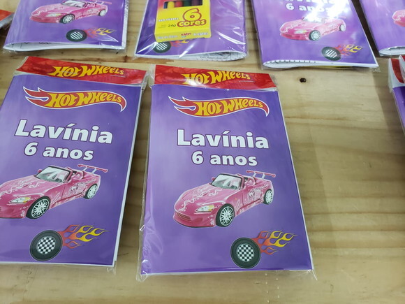 Hot Wheels Menina Caderninho P Colorir Personalizado