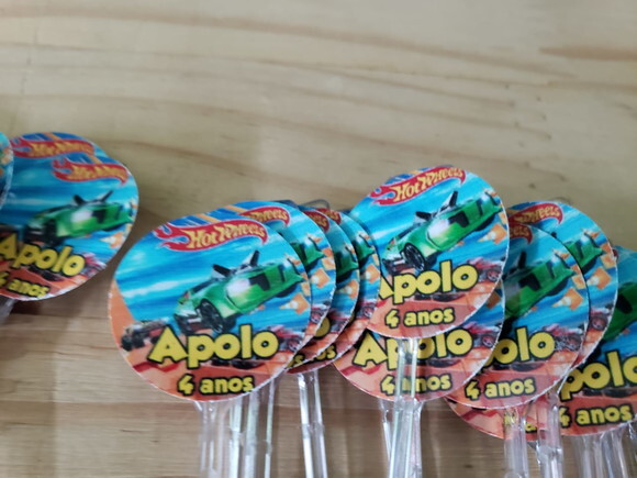 Hot Wheels Topper para Docinhos 36 Unidades Pronta Entrega