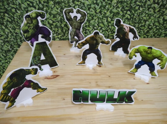 Hulk Kit de Mesa Tipo Displays 8 Peças Pronta Entrega