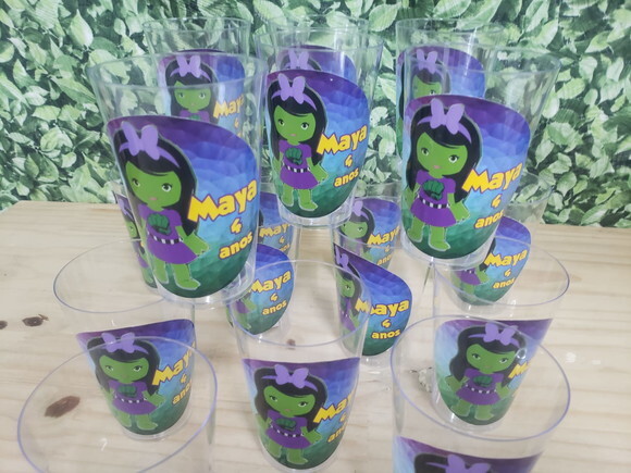 Hulk Menina Copos 300 ml Personalizados Pronta Entrega