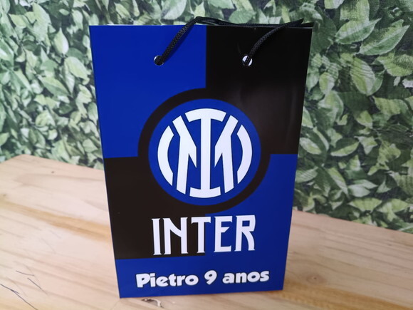 Inter de Milão Sacola Personalizada Tam 24x17x8 cm Pronta