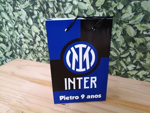Inter de Milão Sacola Personalizada Tam 24x17x8 cm Pronta