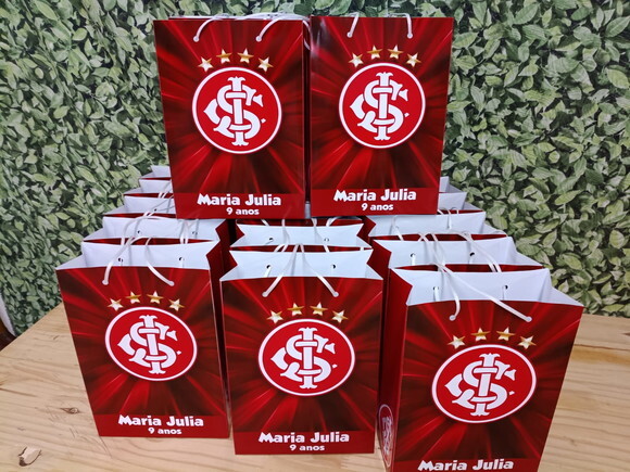 Internacional Sacola Personalizada T 24x17x8 Pronta Entrega