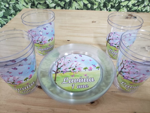 Jardim Encantado Descartáveis Personalizados Pronta Entrega