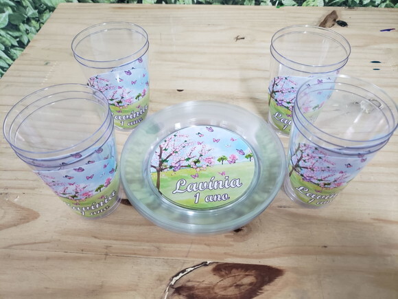 Jardim Encantado Descartáveis Personalizados Pronta Entrega