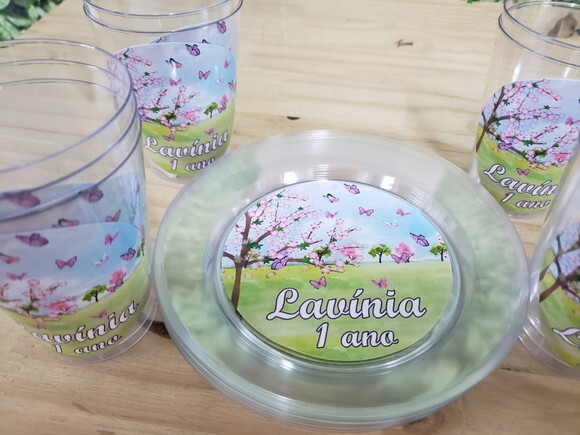 Jardim Encantado Descartáveis Personalizados Pronta Entrega
