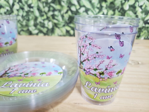 Jardim Encantado Descartáveis Personalizados Pronta Entrega
