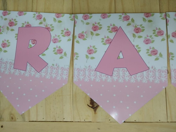 Jardim Encantado Varal Parabens Mais Nome Personalizado