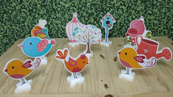 Jardim Passarinhos Kit de Mesa Displays 10 Peças