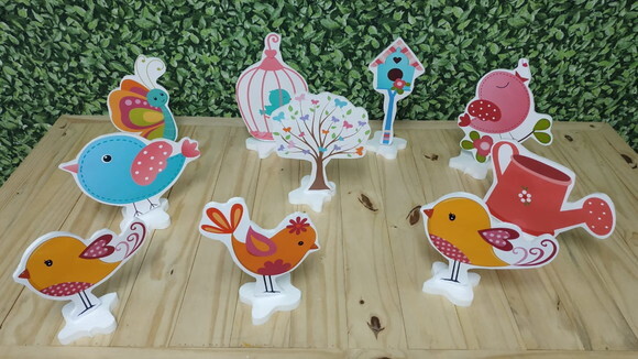 Jardim Passarinhos Kit de Mesa Displays 10 Peças