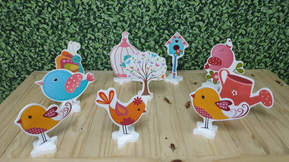 Jardim Passarinhos Kit de Mesa Displays 10 Peças