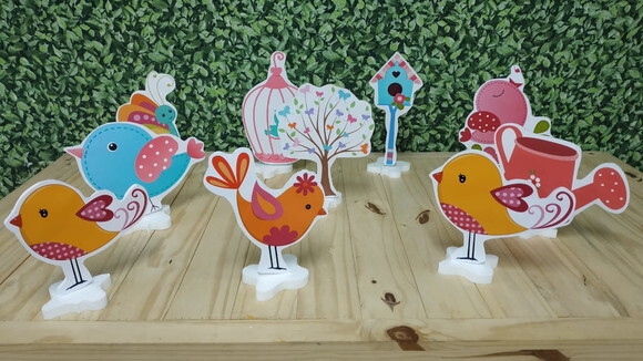 Jardim Passarinhos Kit de Mesa Displays 10 Peças
