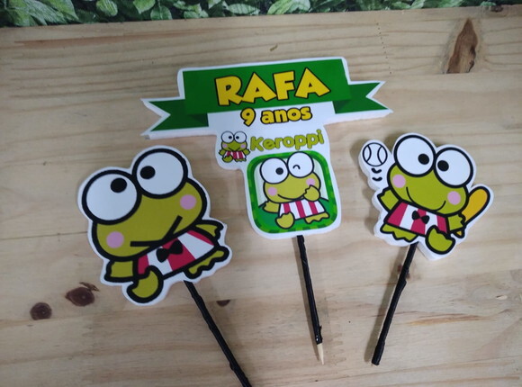 Keroppi Topo de Bolo Personalizado Pronta Entrega