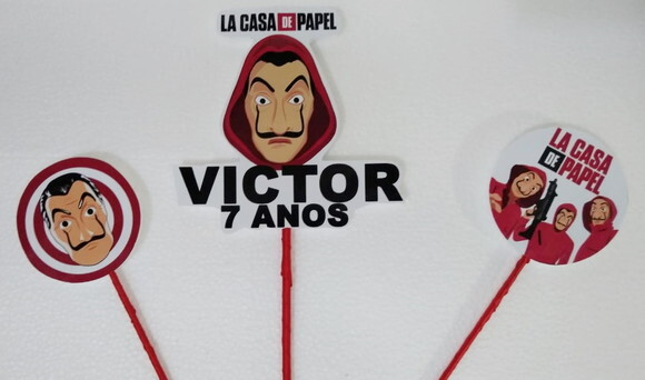La Casa de Papel Topo de Bolo Personalizado