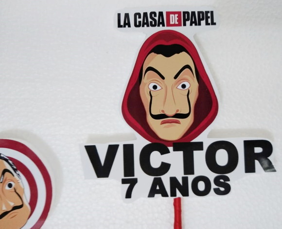 La Casa de Papel Topo de Bolo Personalizado