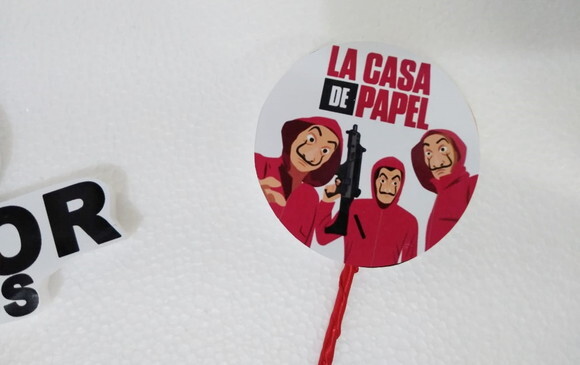 La Casa de Papel Topo de Bolo Personalizado