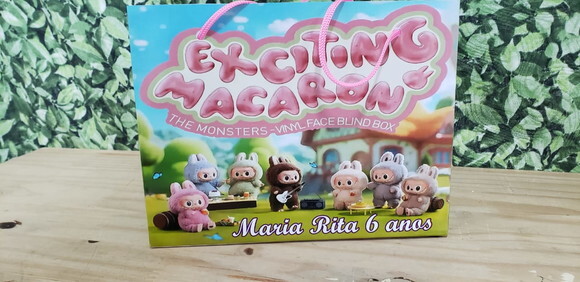 Labubu Sacola Personalizada Horizontal Pronta Entrega Tam m