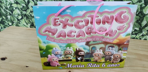 Labubu Sacola Personalizada Horizontal Pronta Entrega Tam m