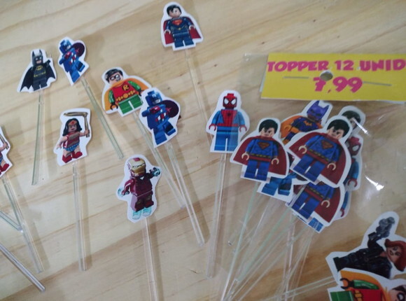 Lego Heróis Topper para Docinhos 36 Unidades Pronta Entrega