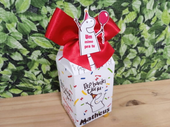 Lembrancinha Bentô Flork Caixa Milk Personalizada