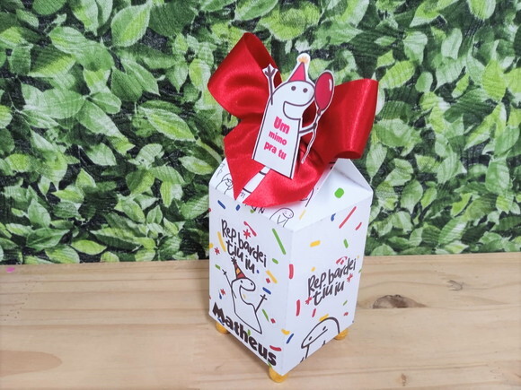 Lembrancinha Bentô Flork Caixa Milk Personalizada