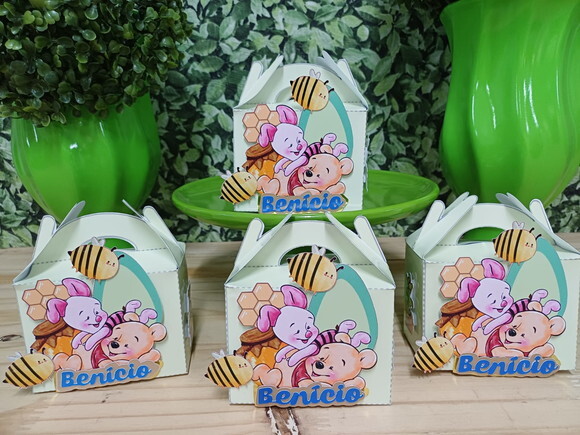 Lembrancinha Caixa Maleta Luxo Pooh Personalizada