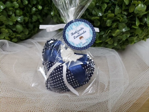 Lembrancinha Chaveiro Sachê Perfumado Marinho Poá