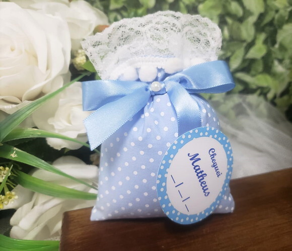 Lembrancinha Maternidade Sachê Perfumado Poá Azul
