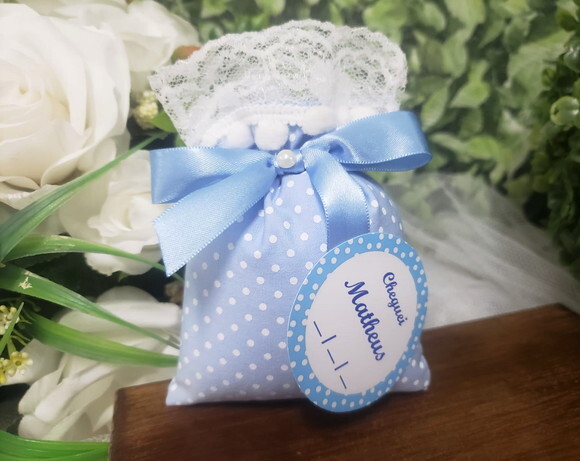 Lembrancinha Maternidade Sachê Perfumado Poá Azul