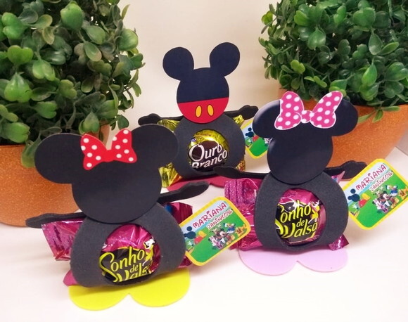 Lembrancinha Mickey e Minie Porta Bombom