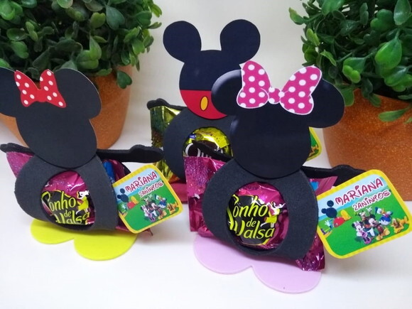 Lembrancinha Mickey e Minie Porta Bombom