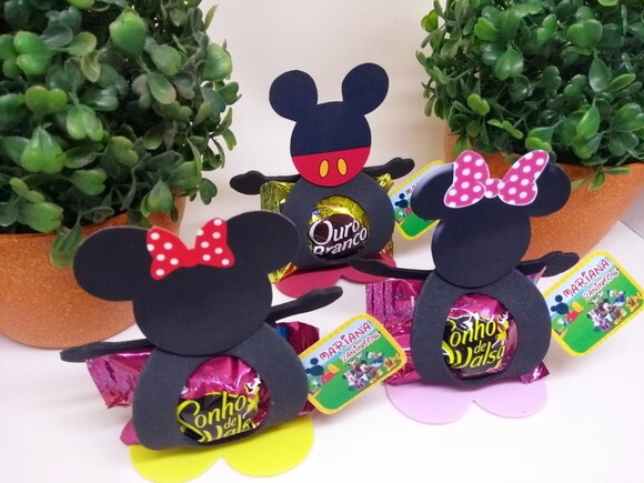 Lembrancinha Mickey e Minie Porta Bombom