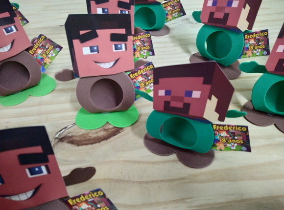 Lembrancinha Minecraft Porta Bombom