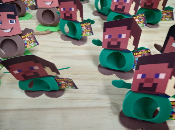 Lembrancinha Minecraft Porta Bombom