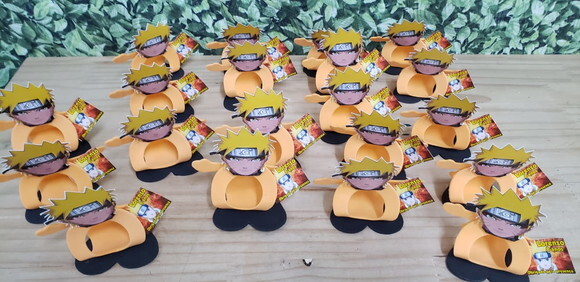 Lembrancinha Naruto Porta Bombom com Tag Personalizada