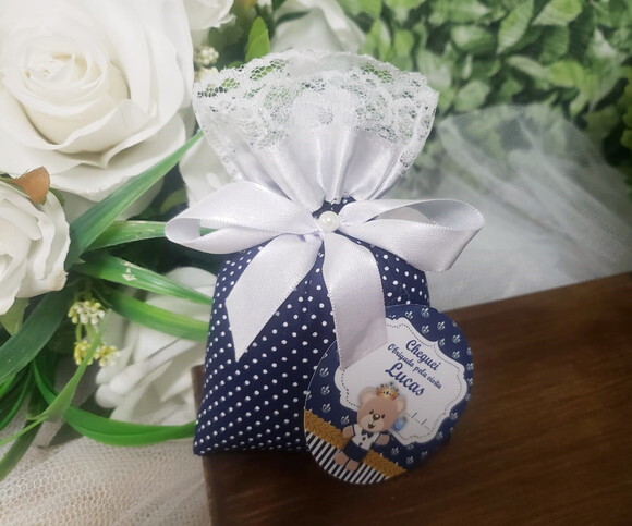 Lembrancinha Nascimento Sachê Perfumado Poá Marinho